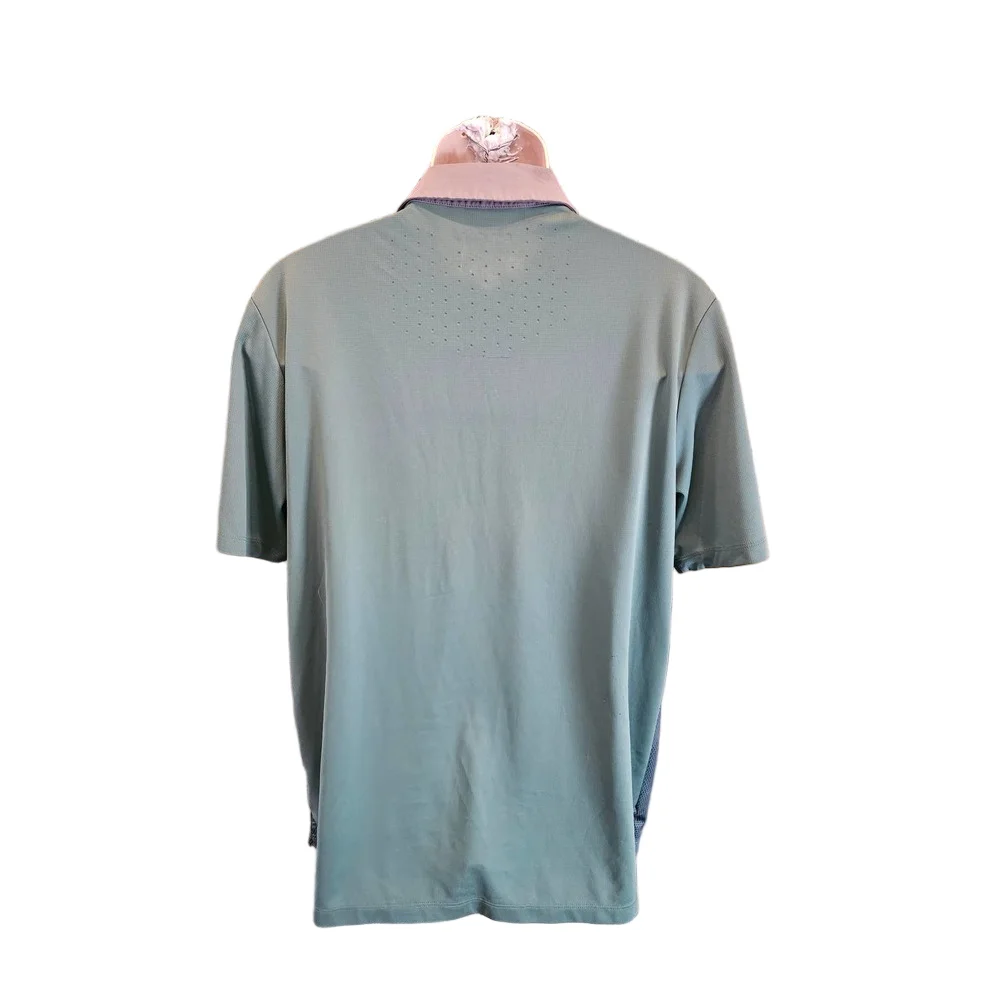 Adidas clima lite polo size large green camo with club logo EUC